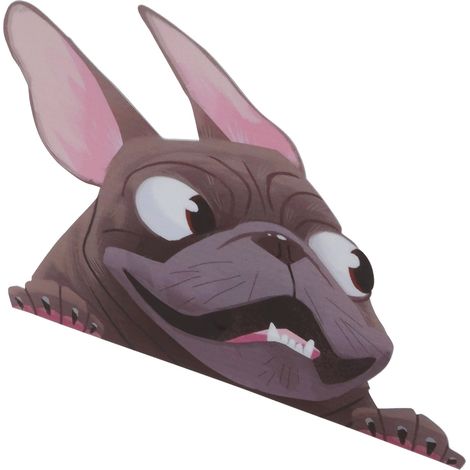 Niedlicher Autoaufkleber mit Hundemotiv, 22 x 16 cm, wasserfest, PVC, schwarz, für Fenster, Cartoon-Design, zuschneidbar (1/5)