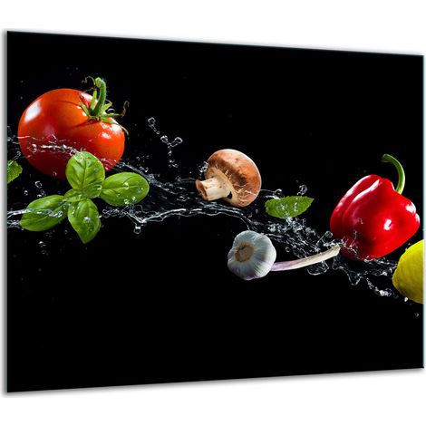 PLAQUE DE PROTECTION EN VERRE POUR CUISINIÈRE 60x52 LÉGUMES (1/5)