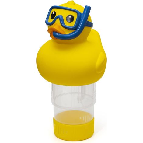 Distributeur de chlore flottant haut de gamme pour piscine, compatible avec les pastilles de chlore de 1" et 3", support pour brome (canard) (1/5)