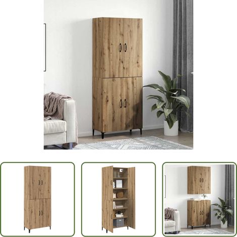 vidaXL Buffet chêne - Haut Armoire 2 pcs Chêne artisanal Bois d'ingénierie (1/5)