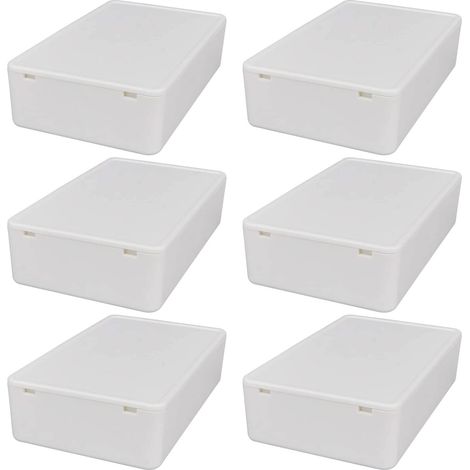 Cajas de empalme de 6 piezas, cajas de distribución, cajas impermeables para proyectos eléctricos exteriores, cajas de conexión de cables de plástico para electrónica DIY - 100 x 60 x 25 mm/Blanco (1/5)