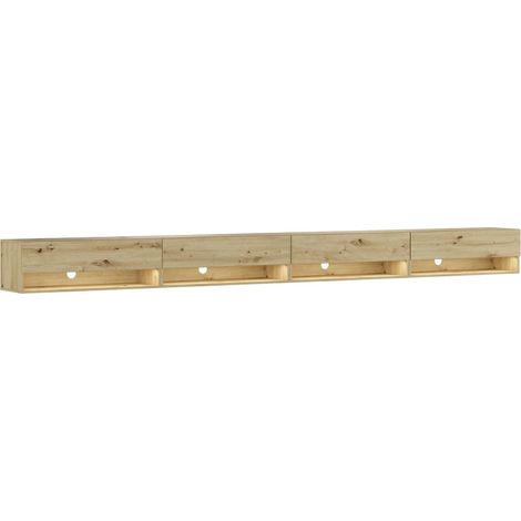 Skraut Home -TV-Schrank, Lowboard, für Wohnzimmer und Esszimmer, 360, LED, Fernsehtisch, Moderner Stil, Eiche