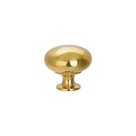 Bouton anglais laiton sans rosace - Décor : Poli - Diamètre : 30 mm - Hauteur : 26 mm - FOSUN (1/4)