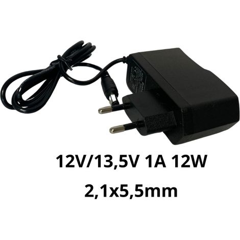 WA-PS-002: Cargador de baterías de 12V/13.5V 1A 12W DC 2.1x5.5mm para baterías AGM