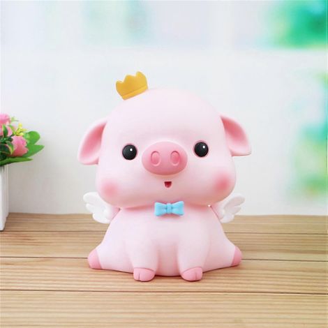Tirelire en forme de cochon mignon et portable, petite tirelire décorative pour petites filles (1/2)