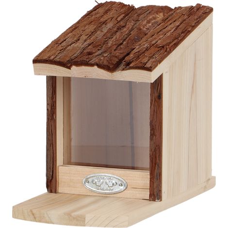 MANGIATOIA PER SCOIATTOLI CON TETTO IN LEGNO H17.8CM
