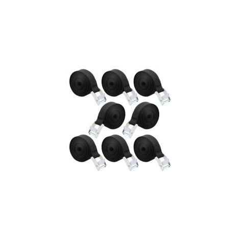 Cinghie di fissaggio, 8 pezzi, cinghie di fissaggio a cricchetto con fibbia per moto, auto, portabiciclette, bagagli 2,5 cm x 1 m - Crezuo