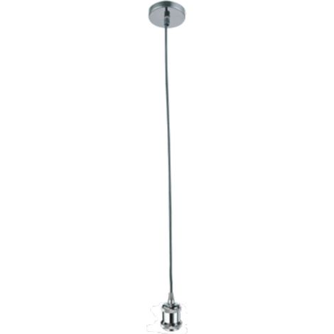Portalampada E27 potenza 60 Watt cavo 1,5 metri cromo