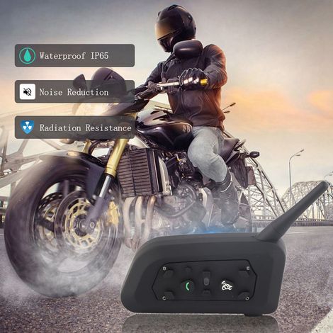 Casque de moto V6-1200 avec intercom Bluetooth sans fil et kit mains libres pour 6 personnes (1/5)