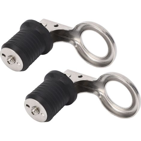 Lot de 2 bouchons de vidange pour bateaux, en acier inoxydable, avec poignée à pression et système de torsion. Accessoires pour bateaux et yachts, diamètre 2,5 cm (1 pouce). (1/5)