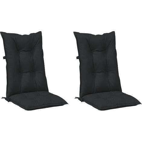 Highback Chair Cushions Set 2 pcs Melange Black 120 x 50 x 7 cm vidaXL (1/5)