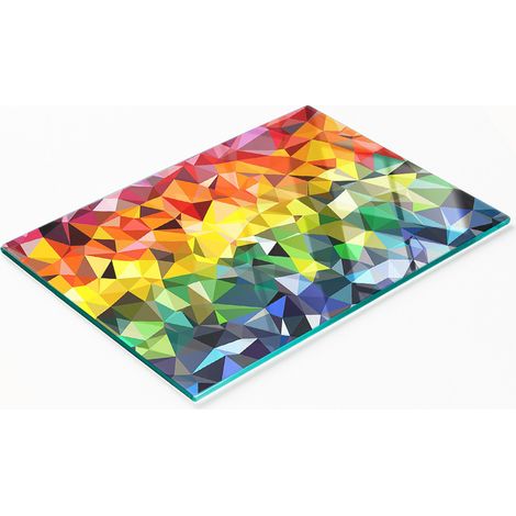 Tabla de cortar de cristal para cocina con figuras geométricas gráficas 80x52 cm (1/5)