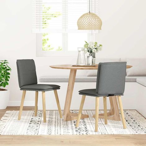 Lot de 2 Chaises à manger,Chaise de cuisine gris foncé tissu CFW79713 (1/5)