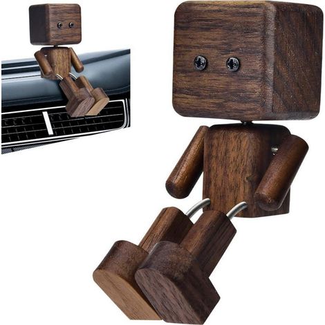Wackelnde Holzfigur Auto Deko mit wackeligen Beinen, Dunkles Walnussholz (1/5)