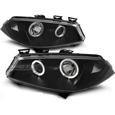 Paire de feux phares Renault Megane 02-05 angel eyes noir-27361760 (1/2)