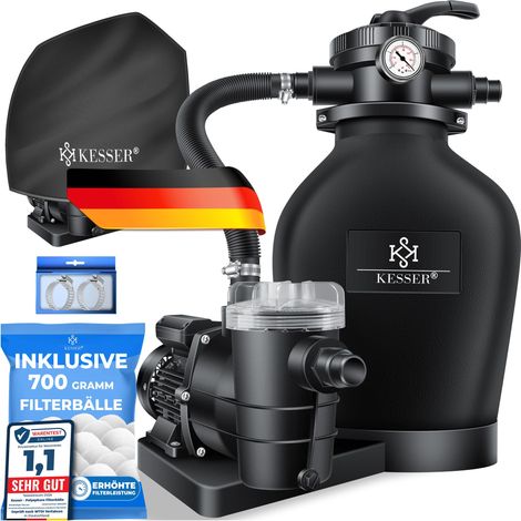 KESSER® Sandfilteranlage, inkl. Filterbälle - Schwarz
