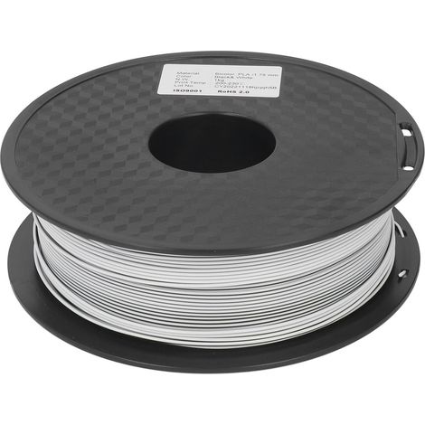 Filament 3D PLA bicolore noir et blanc, aspect soyeux et brillant, bobine de 1 kg, impression lisse et précise. (1/5)