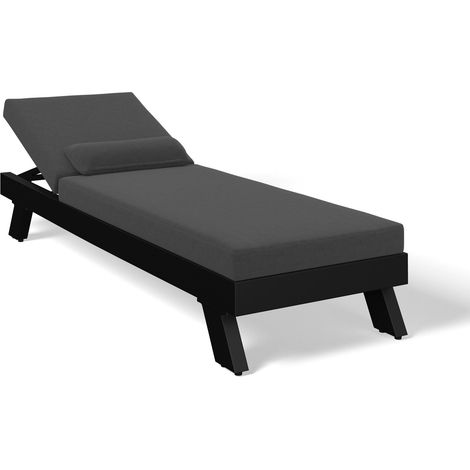 Mömax Gartenliege Susa Dunkelgrau Metall/Outdoorstoff (1/5)