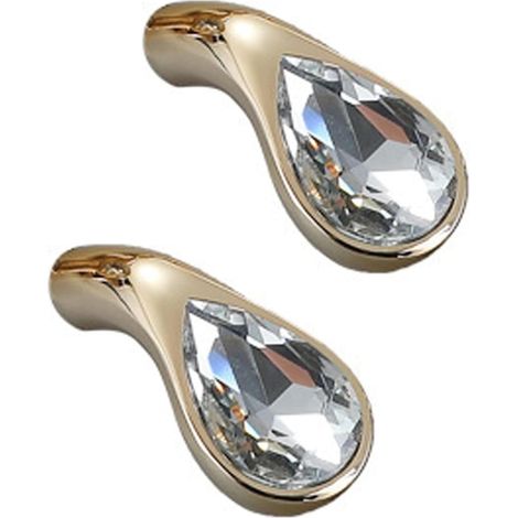 Poignées de meubles dorées, lot 2, boutons tiroir en cristal (1/5)