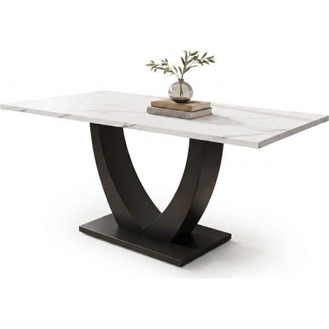 ELVMI Table de Salle à Manger avec 1 Plateau et Pieds Réglables pour Cuisine Salon Bureau, 140×75×75.5 cm (1/5)