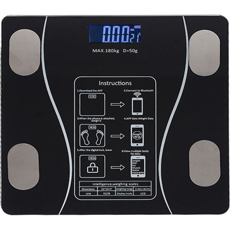 Balance intelligente de graisse corporelle Bluetooth,sans fil, avec fonction IMC et analyse de la composition du corps (1/5)