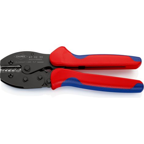 KNIPEX 97 52 30 SB PreciForce® Pince à sertir avec poignées multimatières brunie 220 mm (1/4)