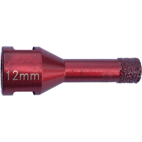 Diamwood Trépan Diamanté à Sec D. 12 mm avec Brasage Sous Vide - M14 - 63 mm de Longueur - 10 mm de Hauteur - Idéal pour Grès Cérame, Granit et Pierre Naturelle - Coupe à Sec ou à Eau (1/2)