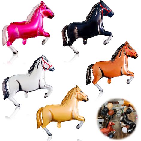 5PCS Mony Aluminum Film Balloon-White+Black+Light Brown+Dark Brown+Rose Red