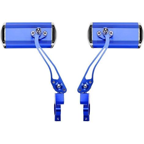 Rétroviseurs de guidon de vélo de montagne (bleu), moto, conversion de vélo, miroirs en aluminium, réflecteurs de sécurité