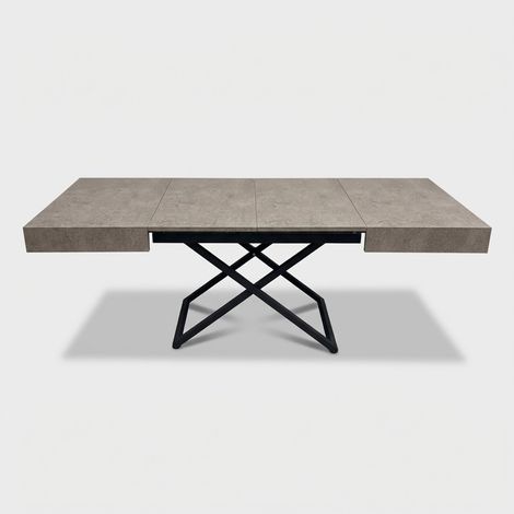 Tavolo allungabile di design 10 persone 120/220x80 Amsterdam - Grigio chiaro