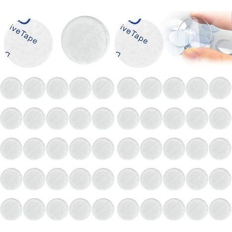 longziming - Lot de 50 sous-verres antidérapants transparents en PVC de 2,5 cm d'épaisseur, auto-adhésifs, pour protéger les tables et meubles en verre des rayures et des glissements. (1/5)