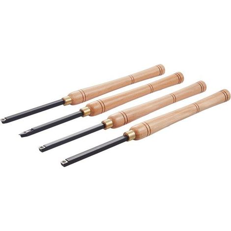 Outils de tournage pour tour à bois - 4 pièces - Lames rondes, carrée et diamantée - Lames en carbure (1/5)