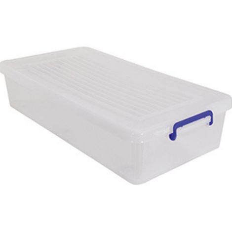 Caja de almacenamiento con ruedas Blanco Transparente 35L MSV