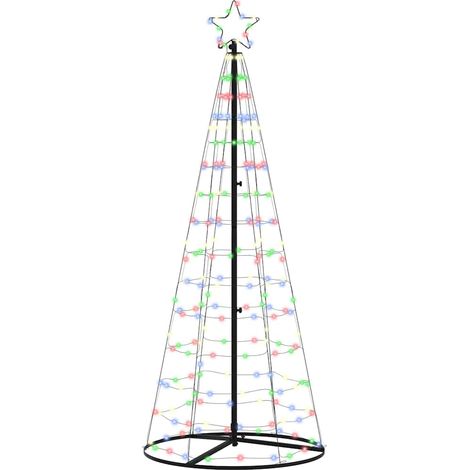 Árbol de Navidad LED EKENAS 250 cm 390 LED Multicolor Acero vidaXL (1/5)