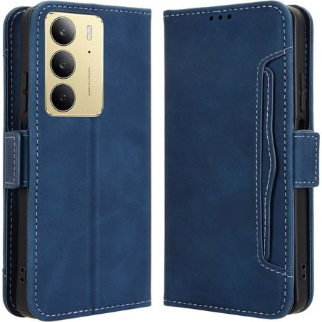 Funda tipo libro para Realme 14X / Realme C75, ranura para tarjeta, azul marino (1/5)