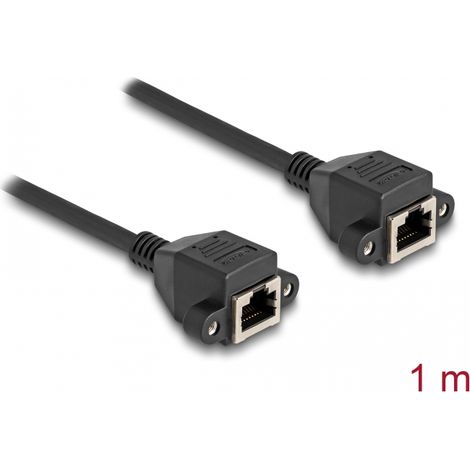 Delock Cable de extensiÃ³n RJ50 hembra a hembra S/FTP 1 m negro