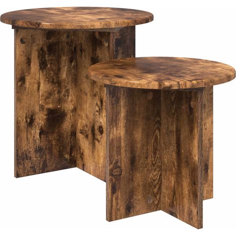 Side Table Set 2 pcs Smoked Oak Engineered Wood vidaXL