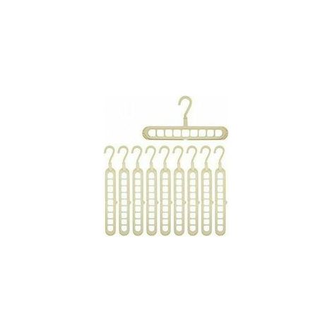 Lot de 4 cintres magiques antidérapants rotatifs beiges, gain de place – (1/5)