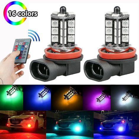 Ampoules LED RGB pour phares antibrouillard de voiture + télécommande (1/4)