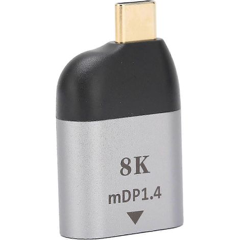 Adaptateur USB-C vers Mini DisplayPort 2025, résolution 8K, mini connecteur de transmission audio et vidéo haute adaptabilité (1/2)