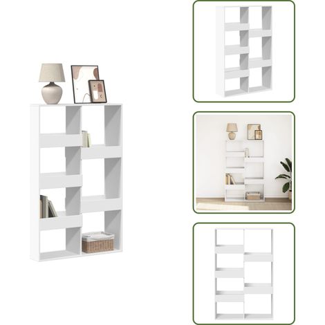 Bücherregal Weiß 100x33x155,5 cm Holzwerkstoff - Bücherregal - Bücherregale - Treppenregal - Stufenregal (1/5)