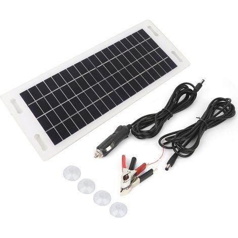 Chargeur Solaire Flexible 18V 5W avec Câble de 3m pour Voiture, Bateau, Camping - Panneau Monocristallin Haute Efficacité (1/5)