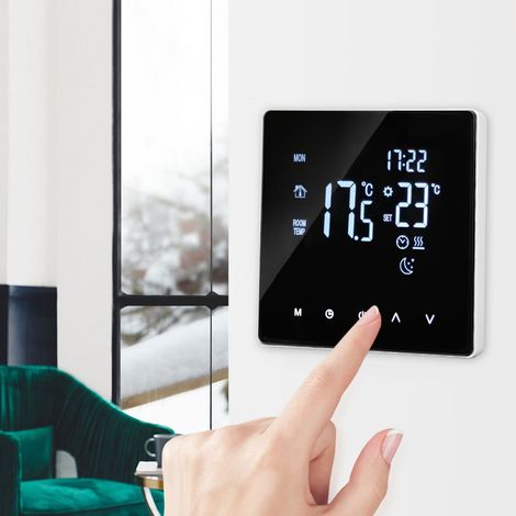 Thermostat tactile série K2 avec écran LCD pour chauffage au sol électrique, réglage de la température de 5 à 60 °C, AC 90-240 V 16 A, radiateur électrique avec WIFI. (1/5)