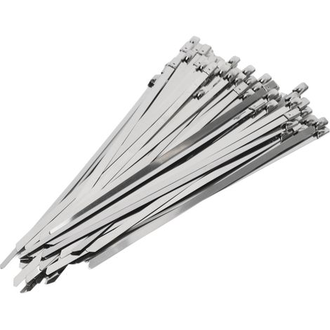 Kit de 200 colliers de serrage autobloquants en acier inoxydable de 4,6 mm de largeur pour tuyaux et câbles électriques. (1/5)