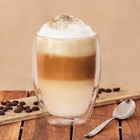 Verre Thermique Double Paroi - Verre Borosilicaté - Pour Café Thé - 250 ml - Lot de 4 (1/4)