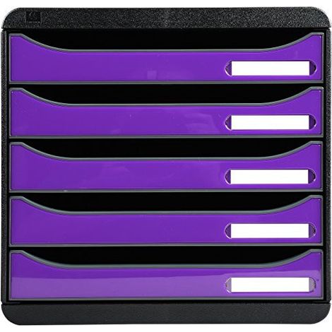 EXACOMPTA BIG BOX PLUS - Caisson 5 tiroirs A4+ - Violet Brillant (1/3)