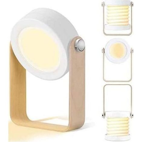 Lampe de table LED Lampe de chevet,Night Light Lantern Vintage Touch Dimmable, Pliable Portable Lantern Light Lampe de chevet Camping Lampe pour Chambre Salon Camping (1/5)