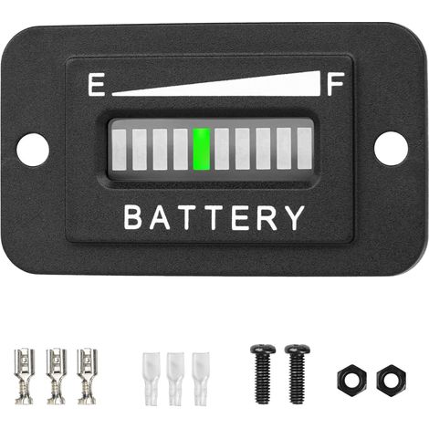 Indicateur de batterie 12/24V 36V 48V, étanche IP68, compteur de capacité de batterie plomb-acide pour chariot de golf, chariot élévateur, voiturette(BI003-1) (36V) (1/5)