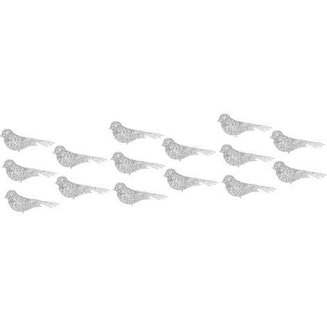 15pièces Décoration De Noël Oiseaux Clip Argentés pour Sapin Accessoires De Fête Adorables Décorations Multi-usages pour Ambiance De Noël (1/5)