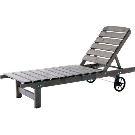 Lettino prendisole in legno Modello VENTA 173 x 61 x 31/90 h. cm - Verniciato Grigio (1/3)